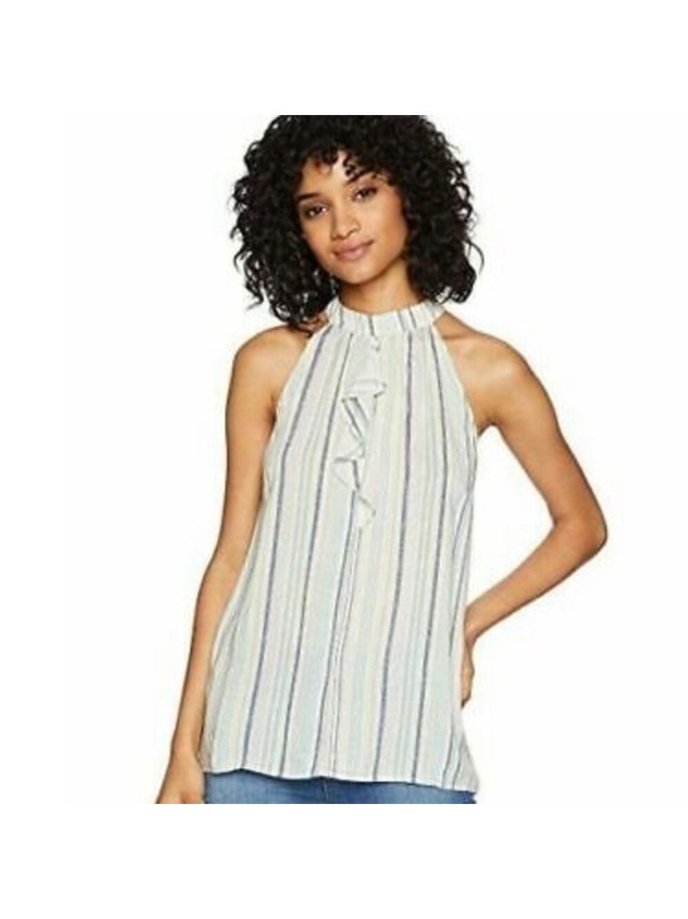 New BCBG Ruffle Halter Top